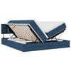 vidaXL Lit de rangement LED avec matelas Bleu 200 x 200 cm Tissu