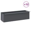vidaXL Bo&icirc;tes &agrave; fleurs pour palettes euro 12 pcs Gris 36x13,5x9,5cm PP