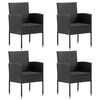 vidaXL Chaises de jardin coussins noir lot de 4 noir r&eacute;sine tress&eacute;e