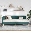 vidaXL Cadre de lit d'angle avec matelas Vert fonc&eacute; 100 x 200 cm tissu