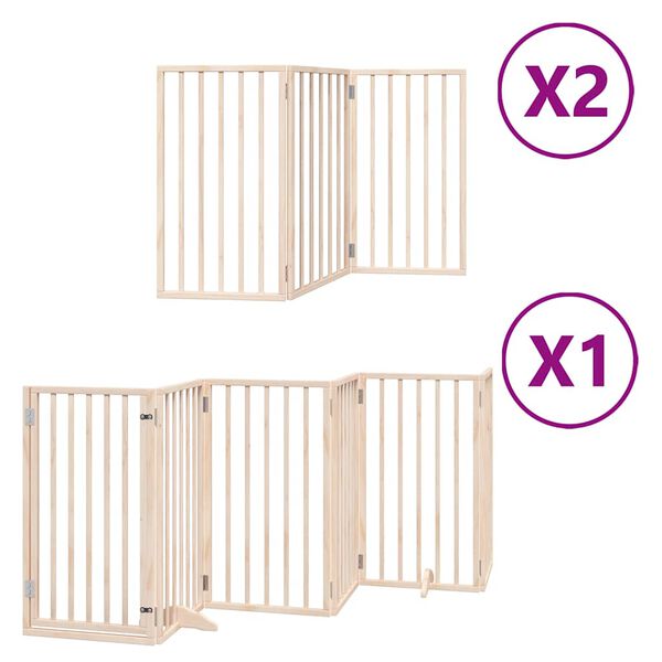 vidaXL Barri&egrave;re pour chien porte pliable 12 panneaux bois de peuplier