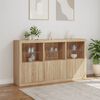 vidaXL Buffet avec lumi&egrave;res LED ch&ecirc;ne sonoma 181,5x37x100 cm