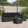 vidaXL Ensemble de Canap&eacute;s avec coussin 6 pcs Noir polyrotin