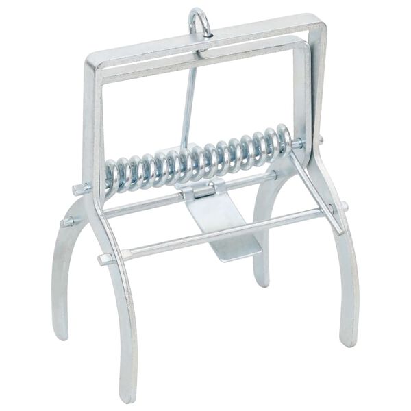 vidaXL Pi&egrave;ges &agrave; taupes 4 pcs Argent&eacute; Acier galvanis&eacute;