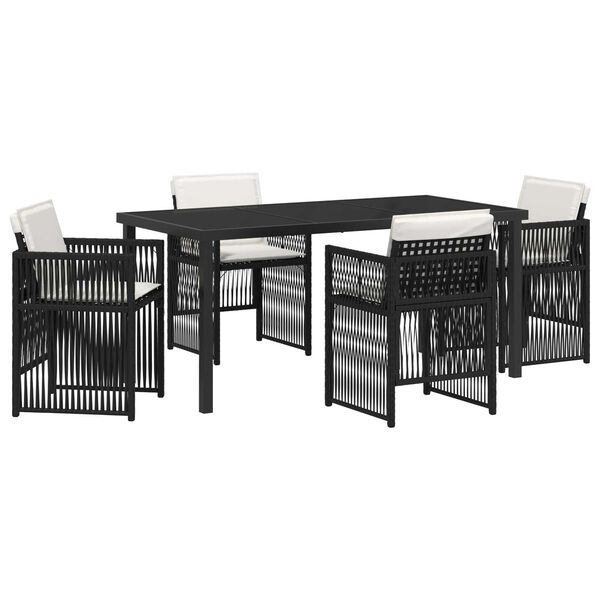 vidaXL Ensemble de salle &agrave; manger pour jardin 5 pcs Noir