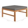 vidaXL Salon de jardin 7 pcs avec coussins gris bois de teck solide