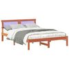 vidaXL Cadre de lit avec t&ecirc;te de lit Brun cire 140 x 190 cm Pin massif
