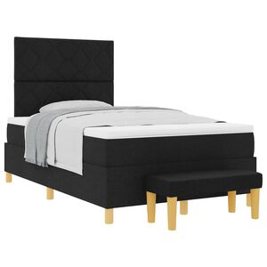 vidaXL Lit &agrave; ressorts avec matelas Noir 120 x 190 cm tissu