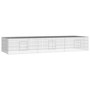 vidaXL Cage &agrave; lapin 3 panneaux 325x109x54 cm Fer galvanis&eacute;