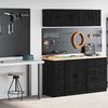 vidaXL Armoires de garage 2 pcs noir bois d'ing&eacute;nierie