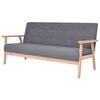 vidaXL Canap&eacute; &agrave; 3 places Tissu Gris fonc&eacute;