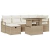 vidaXL Ensemble de canap&eacute; de jardin 7 pc Beige polyrotin