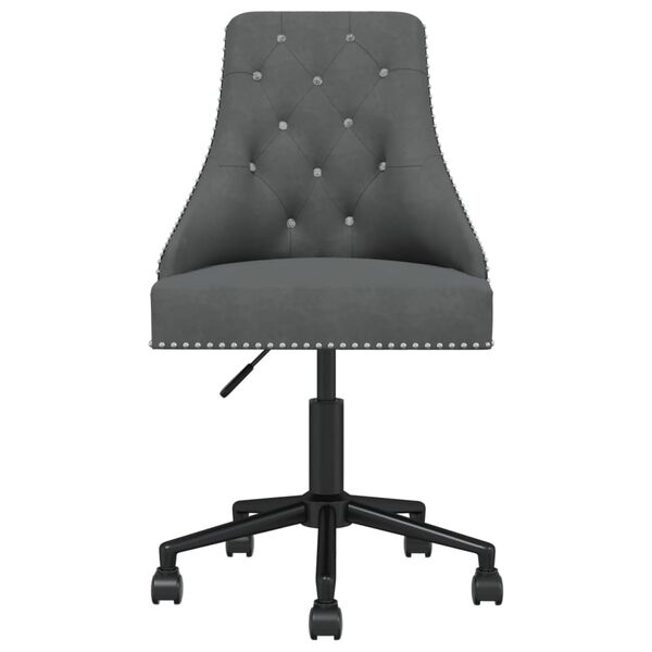 vidaXL Chaise pivotante de salle &agrave; manger Gris fonc&eacute; Velours