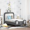 vidaXL Cadre de lit pour tout-petit avec t&ecirc;te de lit Gris clair PU