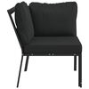 vidaXL Chaise de jardin avec coussins gris 76x76x79 cm acier