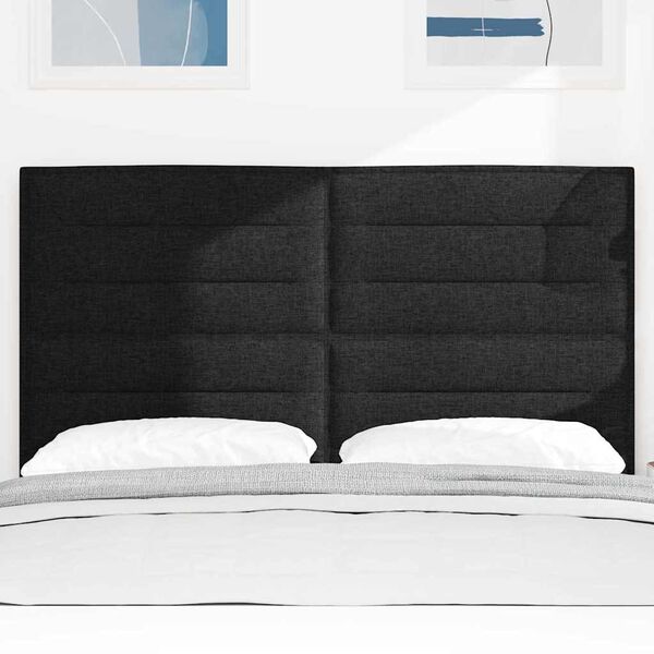 vidaXL T&ecirc;te de lit LED avec des lumi&egrave;res &agrave; LED Noir 160 cm Polyester