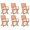 vidaXL Chaises pliantes 6 pi&egrave;ces en bois d'eucalyptus massif
