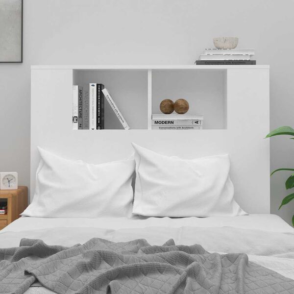 vidaXL Armoire &agrave; t&ecirc;te de lit Blanc 100x18,5x102,5 cm