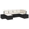 vidaXL Ensemble de canap&eacute; de jardin 6 pc Noir et Cr&egrave;me polyrotin