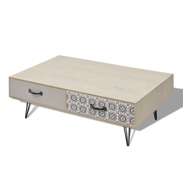 vidaXL Table basse 100x60x35 cm beige
