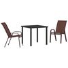 vidaXL Ensemble de salle &agrave; manger pour jardin 3 pcs Marron et Noir