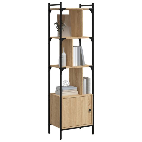 vidaXL Biblioth&egrave;que avec porte ch&ecirc;ne sonoma 44,5x30x154,5 cm