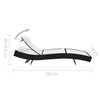 vidaXL Chaise longue avec oreiller R&eacute;sine tress&eacute;e Noir