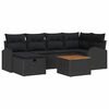 vidaXL Ensemble de canap&eacute; de jardin 7 pc Noir polyrotin