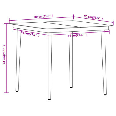 vidaXL Ensemble à manger de jardin 5 pcs Noir