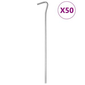 vidaXL Piquets de tente 50 pcs 23 cm &Oslash;5 mm acier galvanis&eacute;