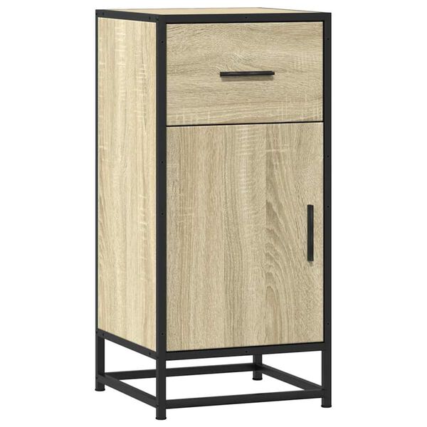 vidaXL Buffet ch&ecirc;ne sonoma 35,5x35x76 cm bois d'ing&eacute;nierie et m&eacute;tal