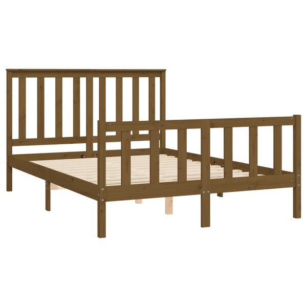 vidaXL Cadre de lit sans matelas marron miel 120x200 cm pin massif