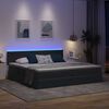 vidaXL Lit avec rangement et LED Gris fonc&eacute; 200 x 200 cm Velours
