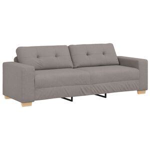 vidaXL Sofa 3 places Taupe 220 cm tissu