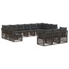 vidaXL Ensemble de canap&eacute; de jardin 13 pc Gris polyrotin
