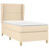 vidaXL Sommier &agrave; lattes de lit avec matelas Cr&egrave;me 90x200 cm Tissu