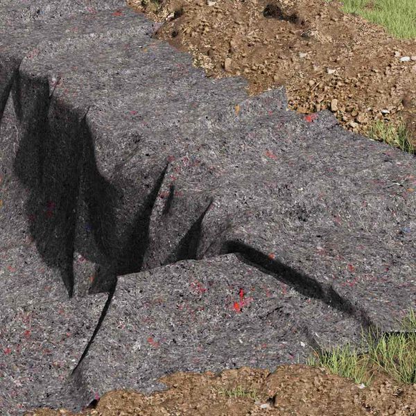 vidaXL Feutre de bassin Gris 1 x 10 m Polyester et coton