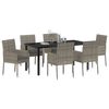 vidaXL Ensemble de salle &agrave; manger pour jardin 7 pcs Gris polyrotin