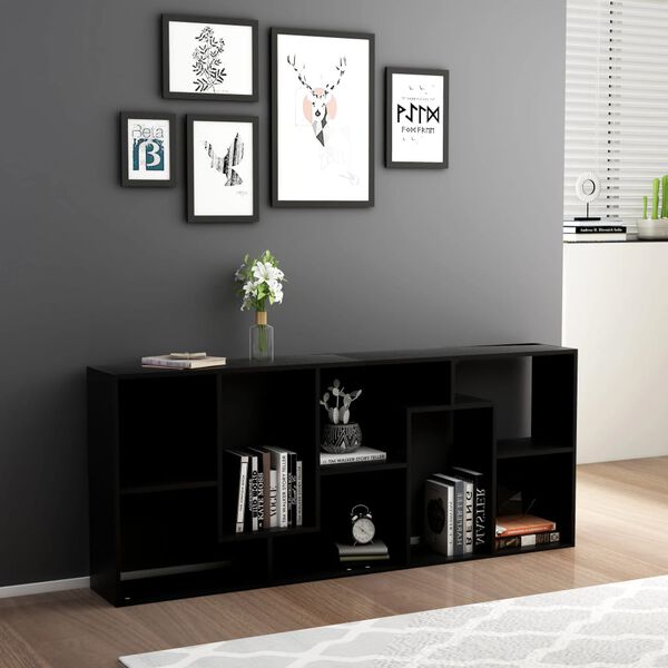 vidaXL Biblioth&egrave;que Noir 67x24x161 cm Bois d'ing&eacute;nierie