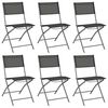 vidaXL Ensemble &agrave; manger de jardin 7 pcs Gris et noir