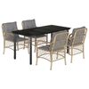 vidaXL Ensemble &agrave; manger de jardin coussins 5 pcs m&eacute;lange beige rotin