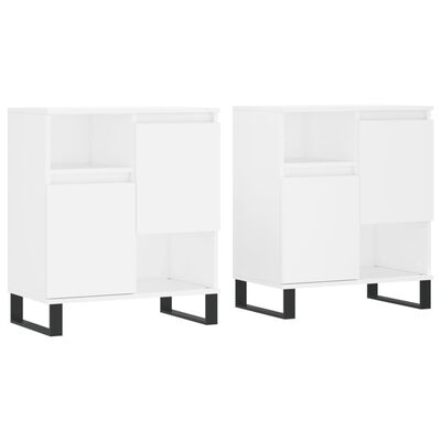 vidaXL Buffets 2 pcs blanc bois d'ingénierie