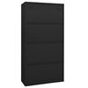 vidaXL Armoire de bureau Anthracite 90x40x180 cm Acier et verre trempé