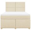vidaXL Sommier &agrave; lattes de lit avec matelas Cr&egrave;me 140x190 cm Tissu