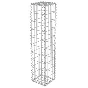 vidaXL Mur &agrave; gabion avec couvercles Acier galvanis&eacute; 20x20x100 cm