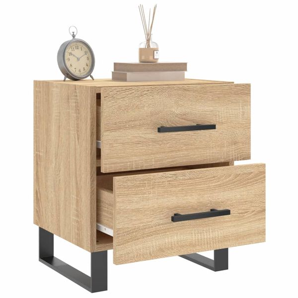 vidaXL Table de chevet ch&ecirc;ne sonoma 40x35x47,5 cm bois d&rsquo;ing&eacute;nierie