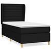 vidaXL Sommier &agrave; lattes de lit avec matelas Noir 100x200 cm Tissu