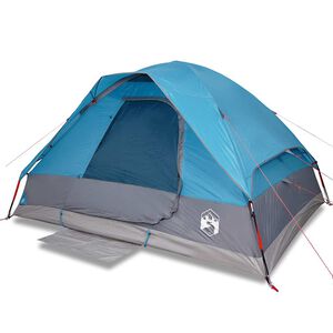 vidaXL Tente familiale &agrave; d&ocirc;me 6 personnes bleu imperm&eacute;able
