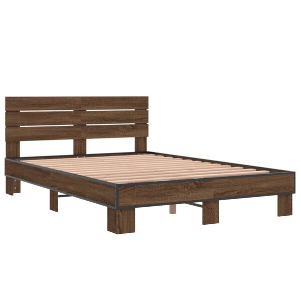vidaXL Cadre de lit sans matelas ch&ecirc;ne marron 140x190 cm
