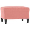 vidaXL Canap&eacute; &agrave; 3 places avec repose-pieds Rose 180 cm Velours